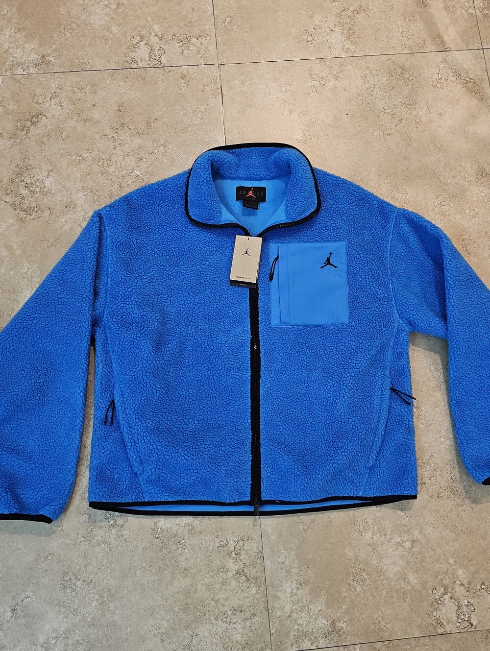 Nike Jordan Jumpman Full-Zip Sherpa Fleece Jacket Men's Large Blue HV0778 406